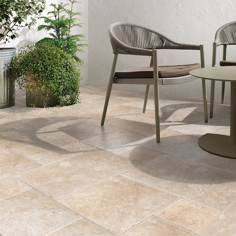 Walnut Travertine Versailles Pattern Brushed/ Chiseled
