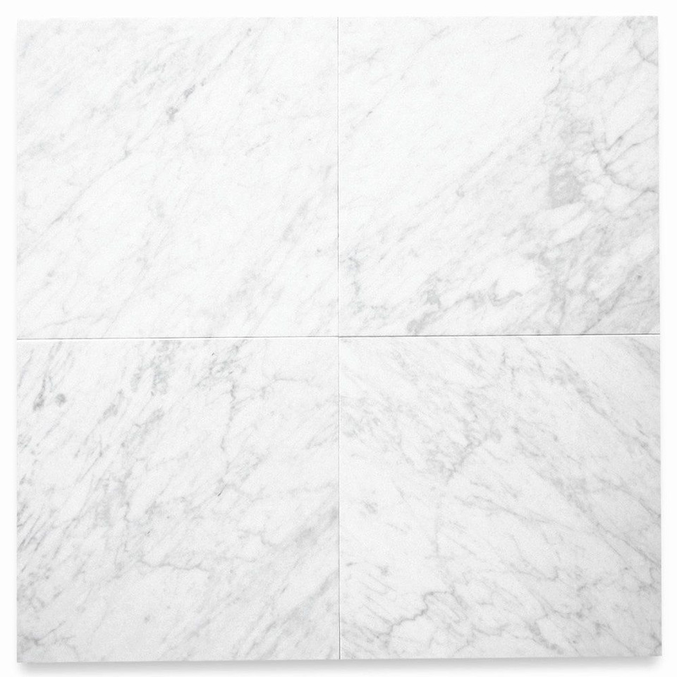 Carrara Honed 12x12 & Thassos White Marble Honed 12x12 Checkerboard