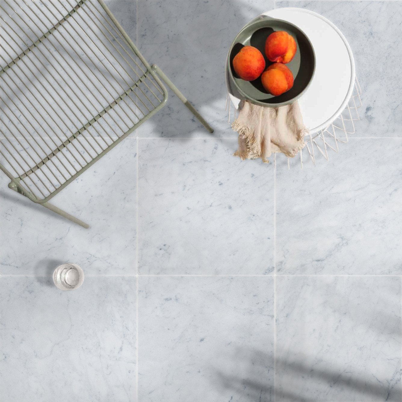 White Carrara Marble Tumbled Tile