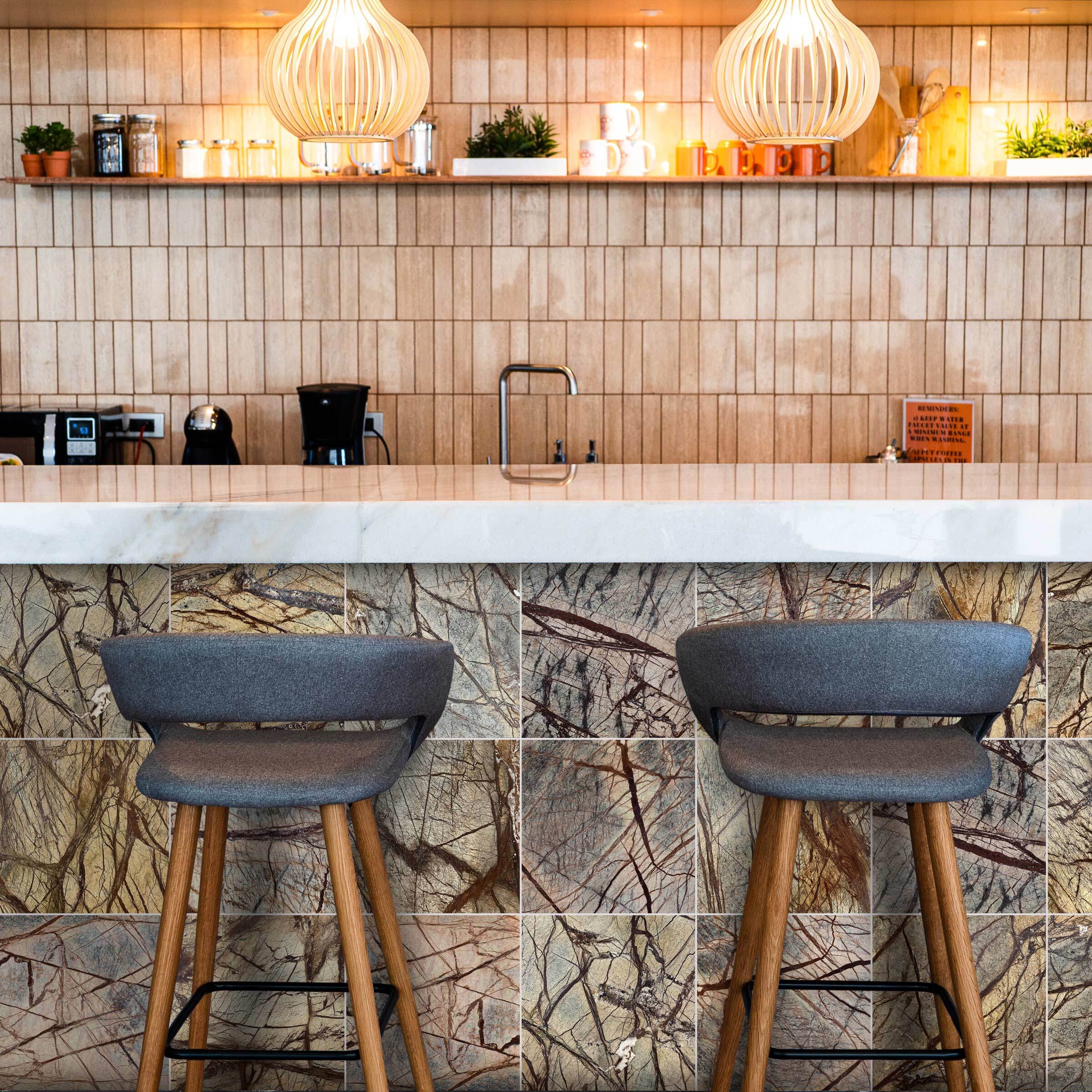 Rain Forest Brown Marble Tiles