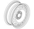 Genuine Vauxhall Astra J - 16" 5 Bolt Steel Wheel For J60 Brake System
