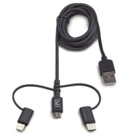 USB 3-in-1 Lighting + Micro USB + USB C Cable