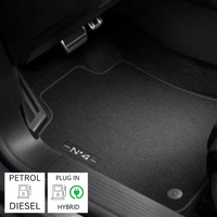 Genuine DS Automobiles N°4 - Set of Front & Rear Velour Carpet Floor Mats For Plug In Hybrid/ Petrol/ Diesel Versions