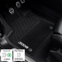 Genuine Peugeot 3008 2nd Gen - Set Of 2 Front & One-piece Rear Needle-pile Carpet Floor Mats For Petrol/Diesel/Plug in Hybrid Versions