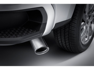 Exhaust Tip – Polished - 2.7L Dual Wall Angle Cut Exhaust Tip With Bowtie Logo Exhaust Tip – Polished - 2.7L Dual Wall Angle Cut Exhaust Tip With Bowtie Logo