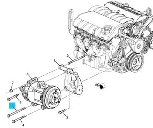 LS3 LS7 LS9 Bolt, A/C Compressor Mounting -12552922 LS3 LS7 LS9 Bolt, A/C Compressor Mounting -12552922