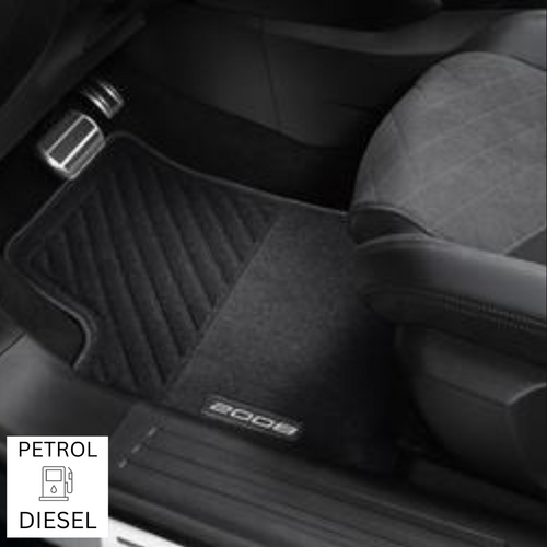 Genuine Peugeot 2008 (2019-Now) - Set of Front & Rear Needle-pile Carpet Floor Mats For Petrol Versions