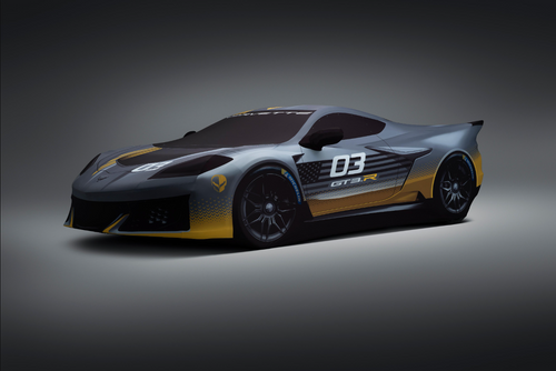 Corvette - Premium Indoor Car Cover with Fully Rendered Corvette GT3.R (for Models with High Wing Spoiler)