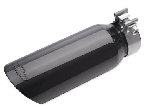Exhaust Tip – Black Chrome - 2.7L Dual Wall Angle Cut Exhaust Tip with Bowtie Logo