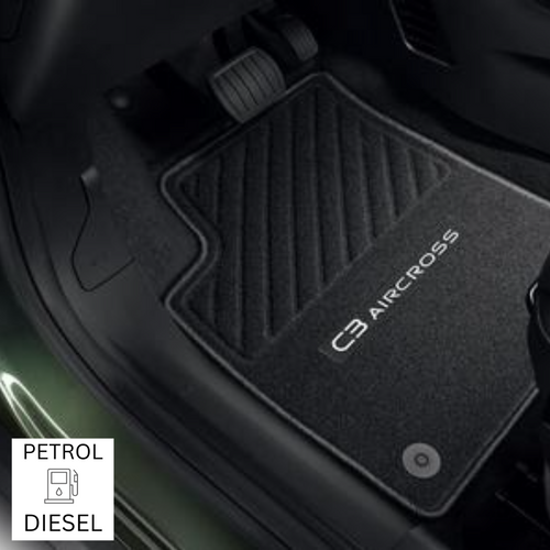Genuine Citroen C3 Aircross 2nd Gen - Set of Needle-pile Carpet Floor Mats For Petrol/Diesel Versions