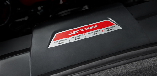 Corvette Z06 - Engine Specification Plaque