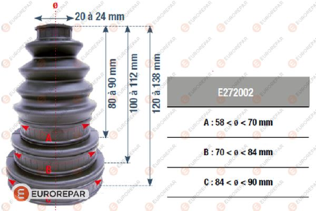 Eurorepar - Drive Shaft Bellow Gaiter