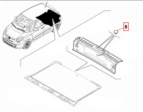 Fiat 500L - Boot Striking Plate Screw Cover