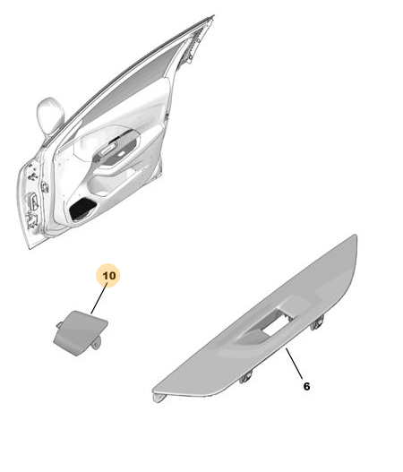 Peugeot 208 (2019-Present) - Door Pull Handle Trim Right Side