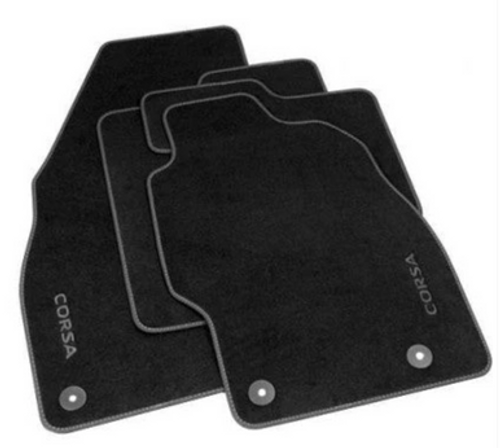 Corsa E Velour Carpet Mats - Black & Grey -39229280