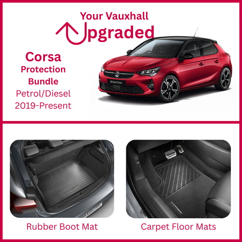 Genuine Vauxhall Corsa Internal Protection Bundle - Carpet Mats & Boot Tray For Corsa F