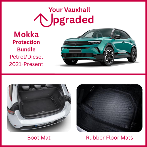 Genuine Vauxhall Mokka Internal Protection Bundle - Rubber Mats & Boot Tray For Petrol/Diesel Engines