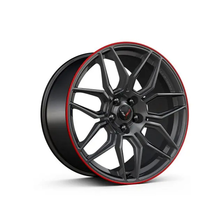 Corvette Z06 Spider-Design Graphite with Red Stripe – 21" Rear Wheels