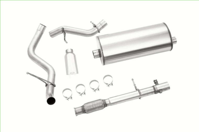 Suburban 5.3L Single Exit Exhaust Upgrade System with Polished Tip & Bowtie Logo