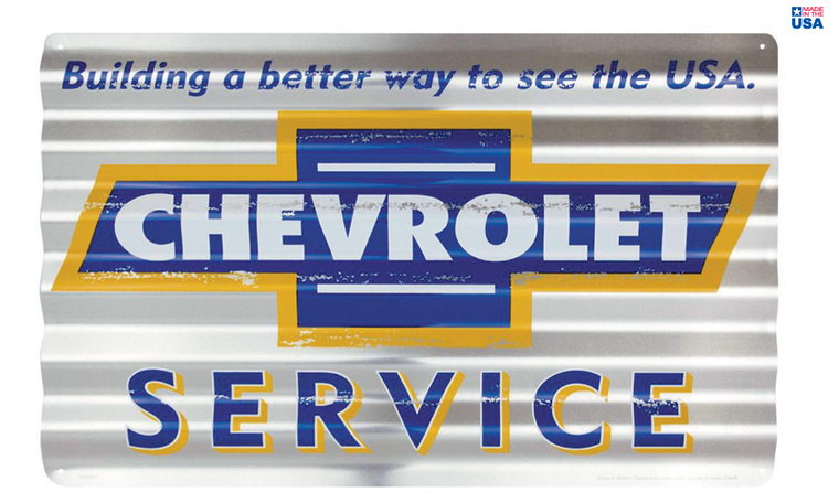 Chevrolet Service Corrugated Aluminium Sign