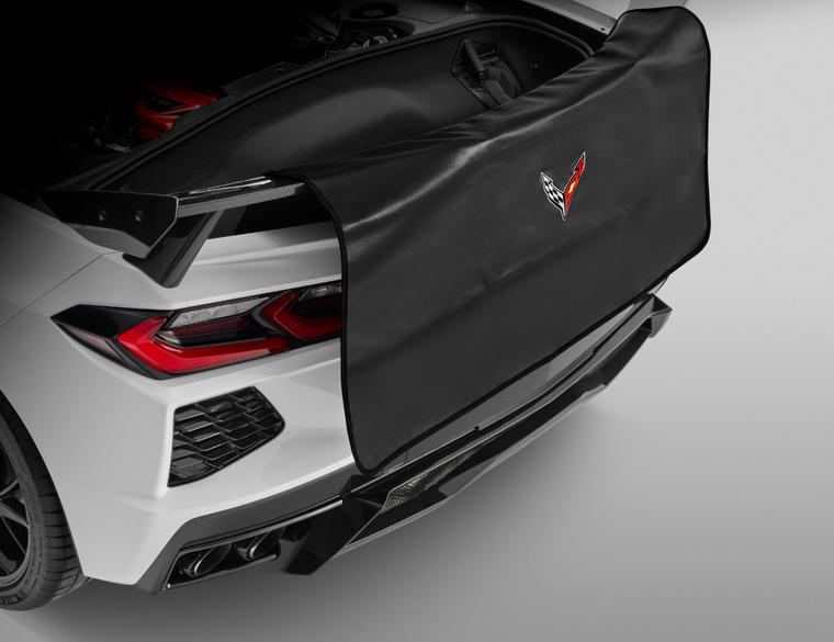 Corvette - Rear Bumper Protector in Black with Crossed Flags Logo