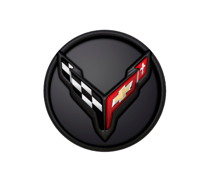 Corvette - Centre Cap in Carbon Flash with Crossed Flags Logo