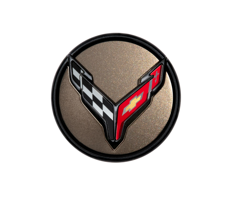 Corvette - Centre Cap in Tech Bronze with Crossed Flags Logo