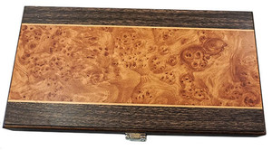 BACKGAMMON IN FAUX BURL WOOD CASE