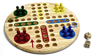 WOOD LUDO SET - ROUND