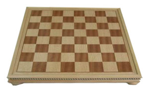 INLAID WOOD CHESS BOARD WITH LEGS