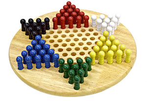 WOOD CHINESE CHECKERS - ROUND