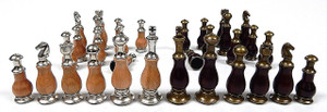 METAL AND WOOD CHESSMEN