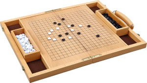 GO GAME SET IN CARRYING CASE - NATURAL WOOD