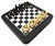 LIFT UP TOP CHESS, BACKGAMMON, CHECKERS  - BLACK VINYL WITH WHITE STITCH