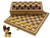 CHECKERS/DRAUGHTS - IN WOOD INLAID WOOD CASE