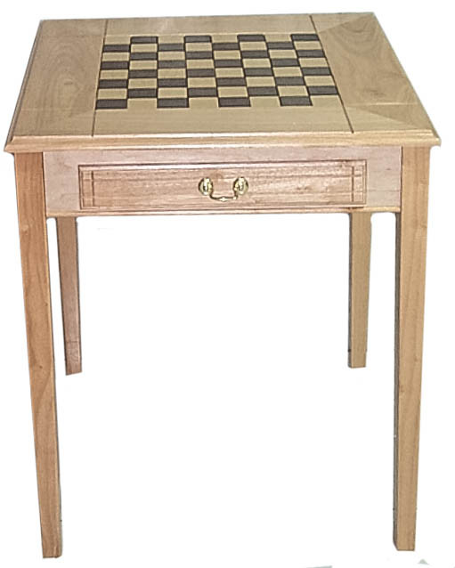 CHESS AND CHECKERS TABLE WITH STORAGE DRAWER - DELUXE