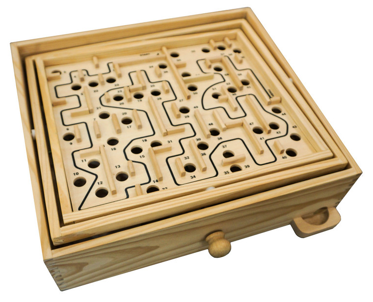 LABRYINTH PINBALL GAME - NATURAL WOOD