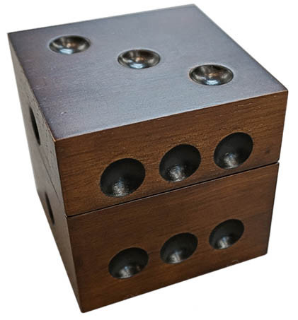 DICE BOX - IN WALNUT FINISH