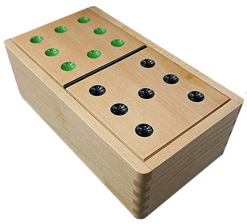 DOMINOES IN WOOD BOX