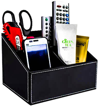 LARGE DESKTOP ORGANIZER - IN FAUX LEATHER