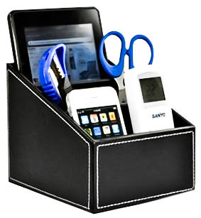 COMPACT DESK ORGANIZER - FAUX LEATHER