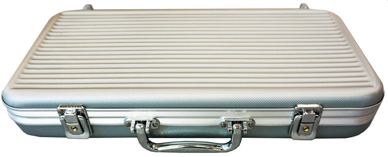 POKER CHIP SET IN SILVER ALUMINUM CASE