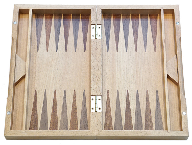 FOLDING BACKGAMMON WITH INLAID WOOD