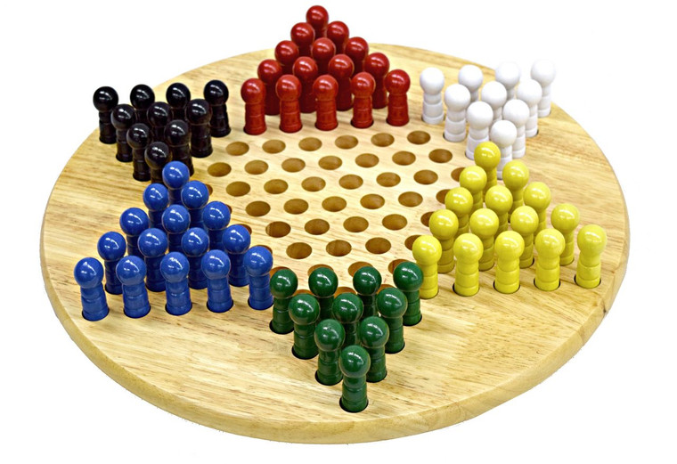 WOOD CHINESE CHECKERS - ROUND