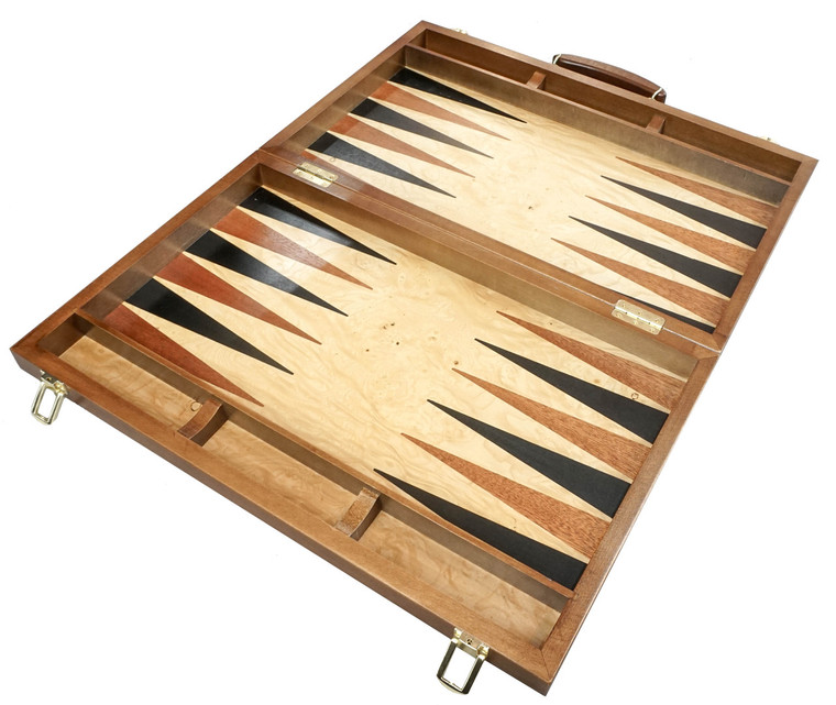 BACKGAMMON IN WOOD CASE - SAPELE WOOD
