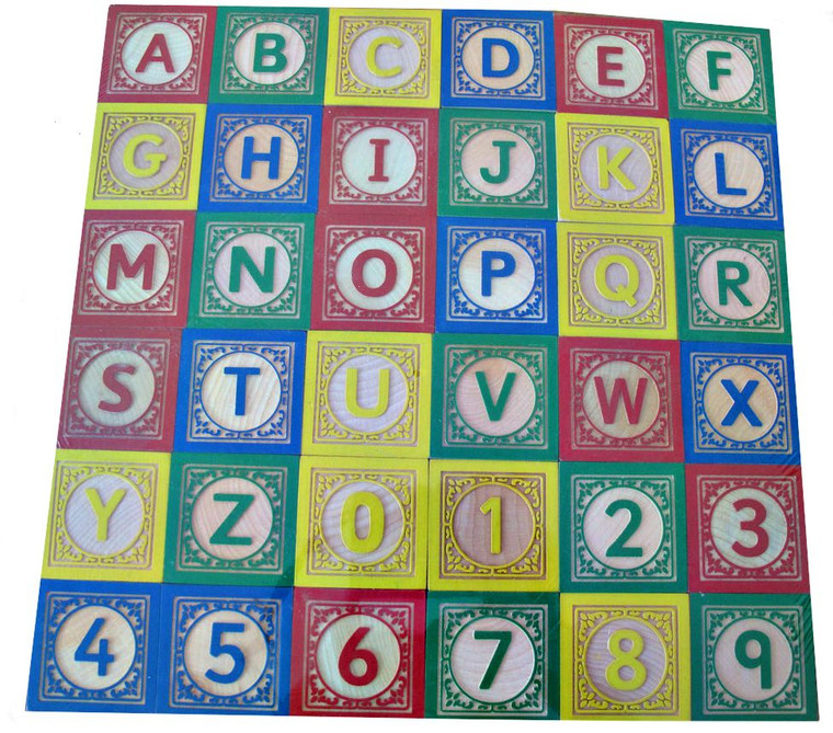 CHILDREN'S LEARNING BLOCKS IN WOOD - ALPHABET