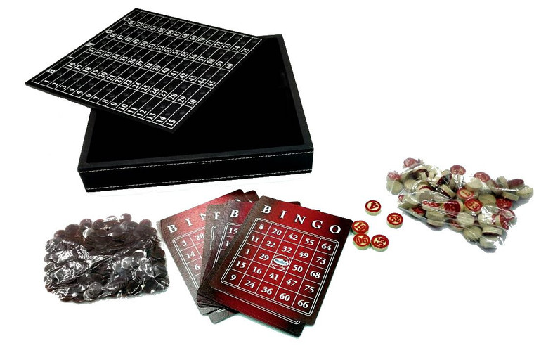 COMPACT, FLAT BINGO IN FAUX LEATHER