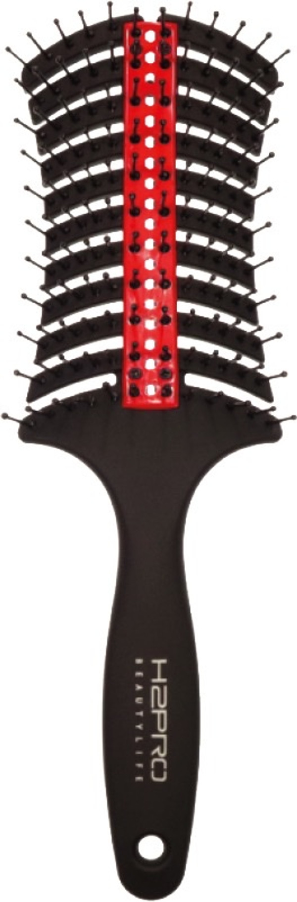 The H2PRO Palm Tree Ceramic Vent Brush is the ideal brush for styling and detangling wet or dry hair. The ceramic surface heats up faster and retains heat while the vented design allows quick drying. The high-quality bristles allow you to effortlessly style your hair without snagging or causing damage. The curved body molds to the scalp and stimulates the scalp for a relaxing experience