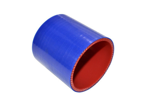 5-ply Hi-Performance Straight Blue Silicone Hose Coupler 3" long