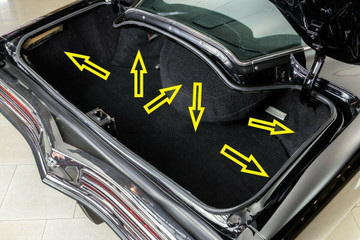 1971-1973 Buick Riviera Trunk Carpet, Black, 6 Pc.